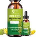 Lungs、Mulleinの葉のエキスの補足、アルコールのための余分強さ2,000mg Mulleinの低下、高吸収性、強力なおよび自然なビーガン Mulleinの液体は肺の清潔のために低下します、免除サポート