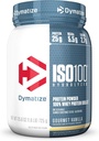 Dymatize ISO100の加水分解蛋白質の粉、白く、グルメ バニラ、25.6 Ounce