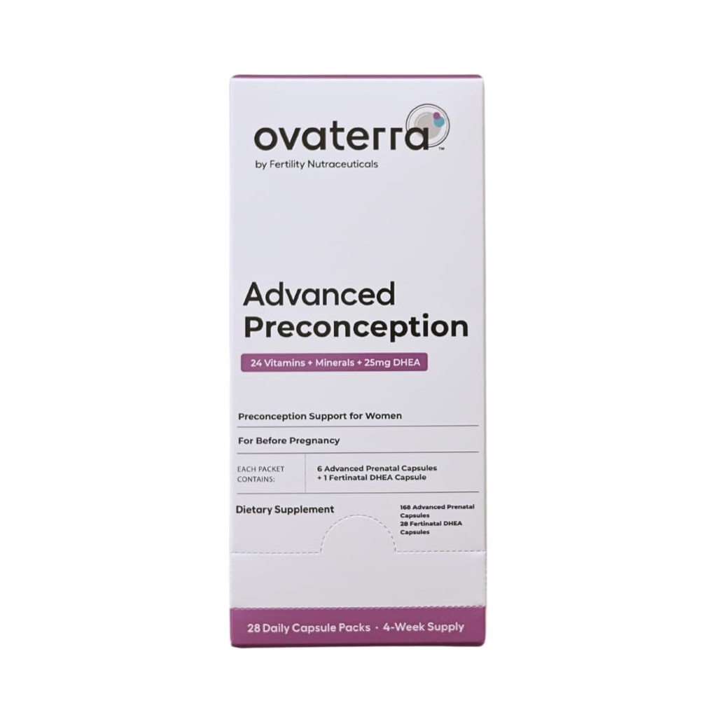 Ovaterra DHEA 25mg、コリン550mg、葉酸塩(Methylfolate)1,010 mcg、オメガ3 DHA&EPA 196カプセル - 28日の供給の女性のための高度な予防ビタミン
