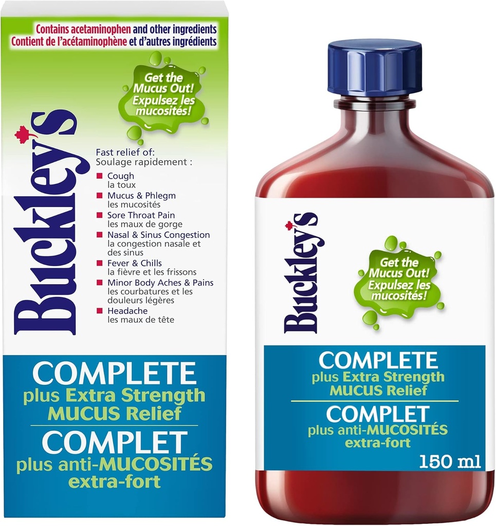 バックリーの完全「MUCUS RELIEF」シロップは、COUGHの救済のための余分な強度 - 150 ml