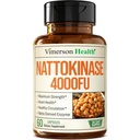 ナトキナーゼサプリメント - Nattokinase 4000 FU - 最大強度の循環サプリメント - 健康な循環と滑らかな流れのための全身酵素。 非GMO&ビーガン。 60カプセル