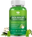 WOGORGT Soursop Graviola Gummies - Soursop Multivitamin Gummies - 抗酸化物質、細胞サポート&再生、免疫サポート、ビーガン、アップルフレーバー - 60グミ