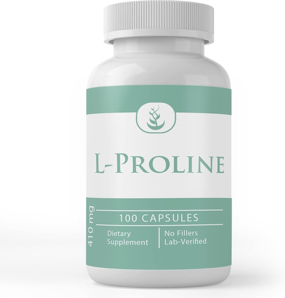 Pure Original Ingredients L-Proline, (100 Capsules) Always Pure, No Additives Or Fillers, Lab Verified