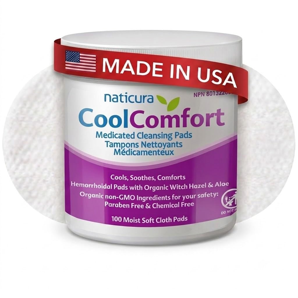 CoolComfort オーガニック ウィッチ ヘーゼルとアロエ ベラ - 自然と高速の演技ワイプで Hemorrhoid 燃焼、かゆみ、痛み、腫れ - 100 パッド - パラベンなし