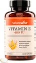NatureWiseビタミンE 400 IU Softgels(180mg DLアルファ) - 酪農場、グルテン及び大豆は皮、中心および免疫の健康サポートのための酸化防止リッチの食事療法の補足- 4-Month供給、120の計算 --を乾燥します