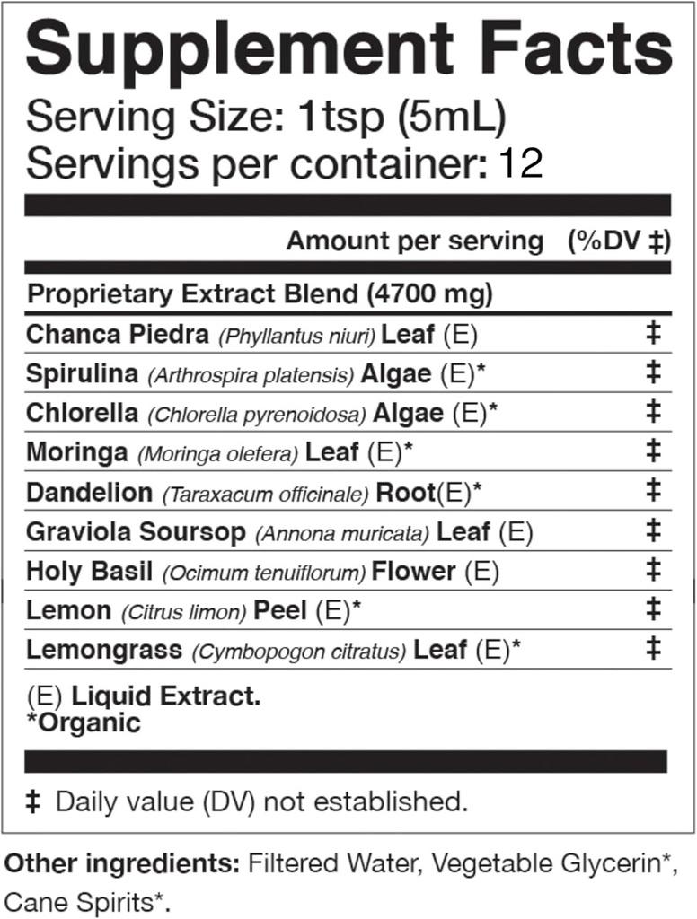 Anima Mundi Apothecary Viridem Greens Detox Elixir - GI&Liver Detox液体サプリメント、クロロフィル、モリンガ+有機クロレラとナチュラルハーブクレンジング - ジュース&アルカライズティー(2oz)に追加