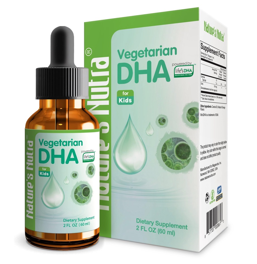 Nature's NutraベジタリアンDHA、ベビー用プレミアム液体DHA、インファント、子供と子供、非GMO、DHA 100mg、純粋な植物ソース、2 Fl Oz(60ml)