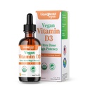 LIQUIDHEALTHのビタミンD3 4000 IU、大人のためのUSDAの有機性ビタミンDの液体の低下及び子供、免疫システム サポートのためのビーガン ビタミンD、骨の健康、気分サポート、健康な皮-米国(2oz)で作られる