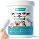 耳の洗剤の指は60の計算、犬の耳の洗剤、犬および猫のための手入れをするキットの心配を拭きます、柔らかで及び容易な隠岐のクリーニング パッドは、ワックス、土を取除きます及び臭い、かゆで、無刺激、ココナッツにおいを止めます