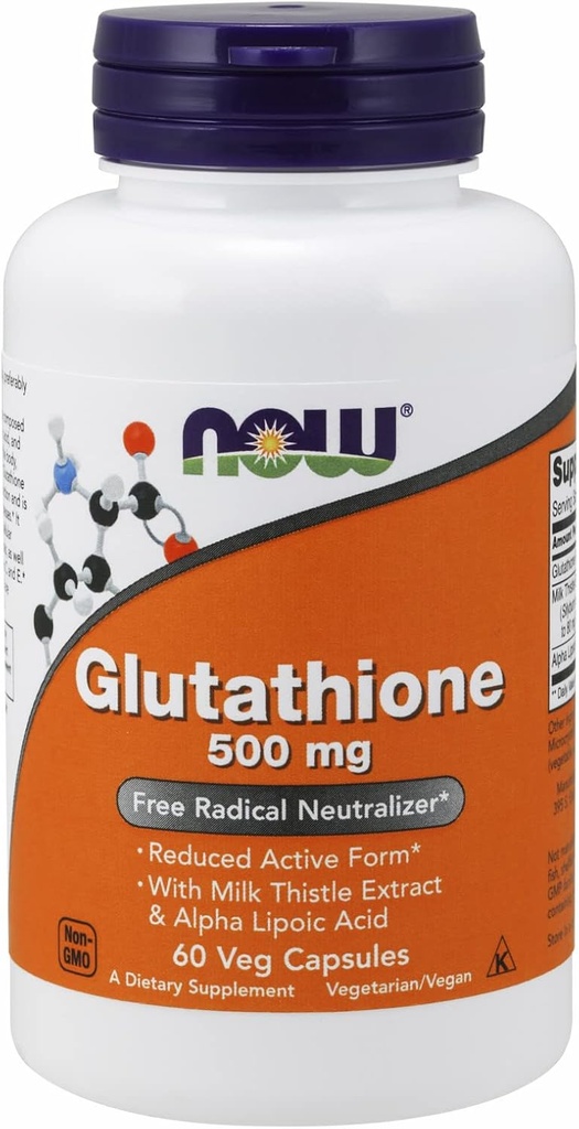 Now Foods - Glutathione, 500 mg, 60 Vcaps