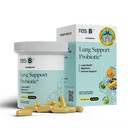 ResB Lungサポートプロバイオティックサプリメント - 喫煙者、腸の健康、免疫&消化器サポート、呼吸器ケア、聖バジル&ターメリック、臨床試験 - 60カプセル