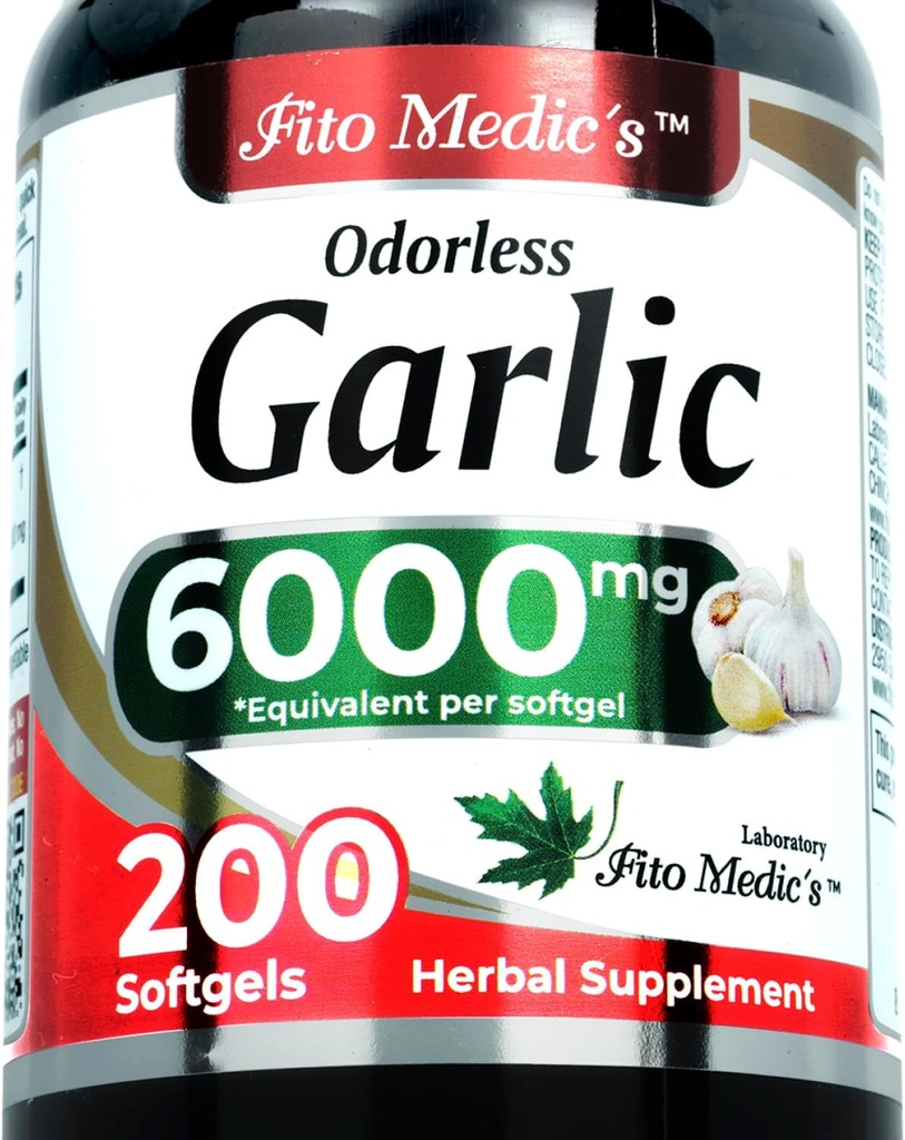 FITO MEDIC'S Lab | Garlic Supplements | Garlic Pills | Odorless Garlic | 200 Softgels