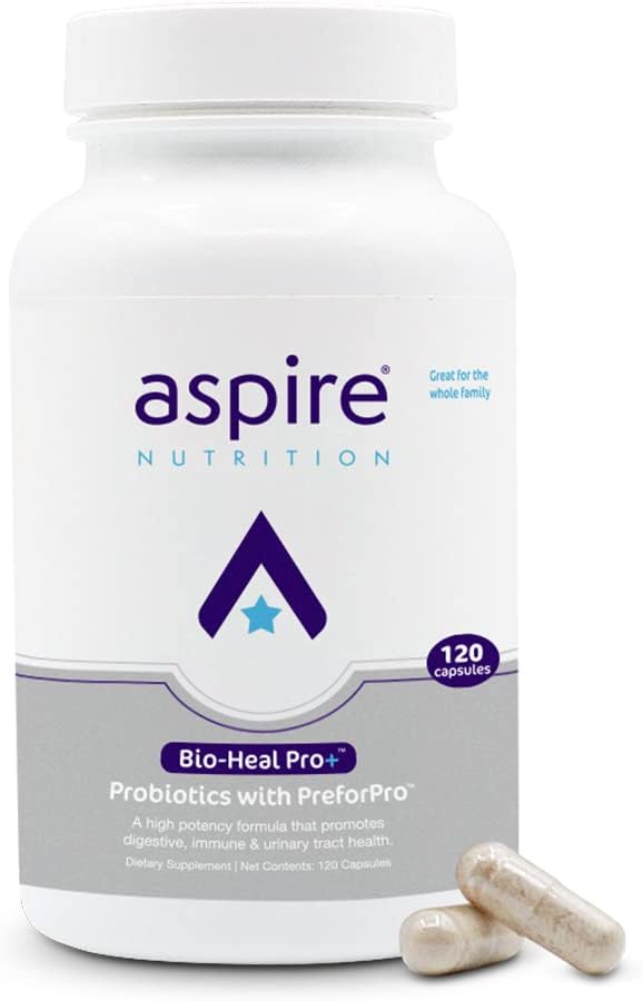Aspire Nutrition Bio-Heal Pro + 6-in-1 プロバイオティックカプセルサプリメント - 女性、男性、子供のための毎日のプロバイオティック式 - 30日の供給