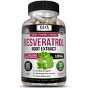 Kaya Naturals - Resveratrolカプセル - アンチエイジングサプリメント - 脳サポートと抗酸化剤 - 最大の利点 - 60ベジギーカプセル