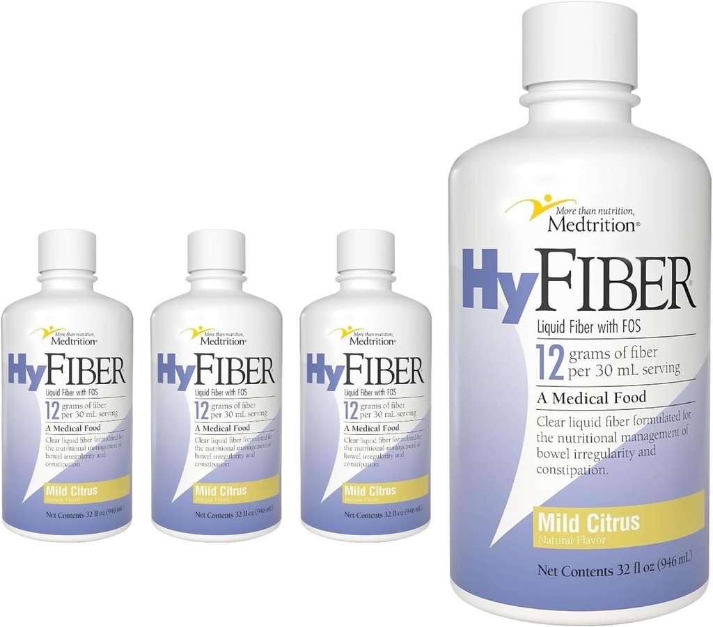 MedtritionのHyFiberの規則性および柔らかいスツール、12のグラムのSoluble繊維、32のflのoz 4のパックのための毎日の液体繊維