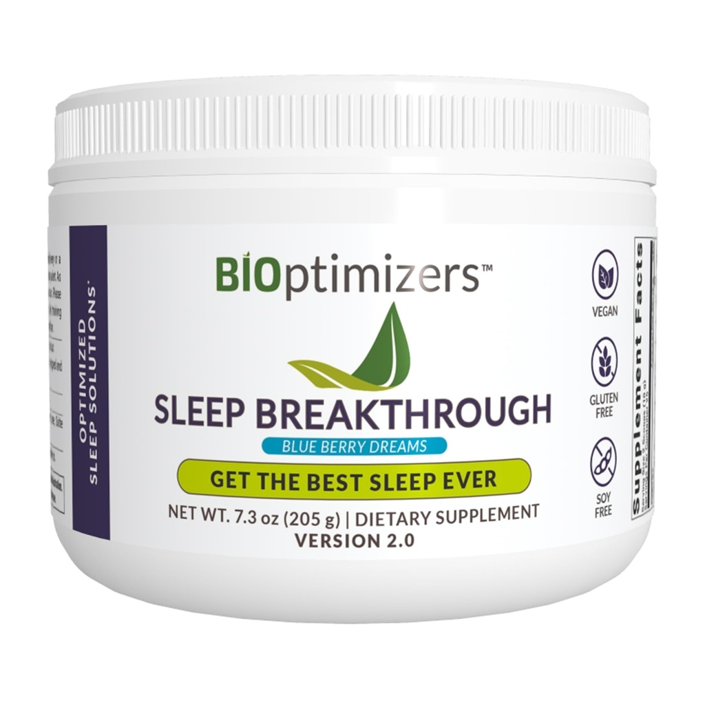 BIOptimizers 睡眠ブレークスルー 2.0 – 自然サポートサプリメント | 救助補助金大人を収容 | ノンハビットフォーミング | 202.5 g パウダー ブルーベリードリーム