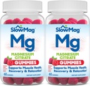 SlowMagのマグネシウムのクエン酸塩のグミー、60の計算、サポート筋肉健康、自然な果実味、回復及び2の弛緩のパック