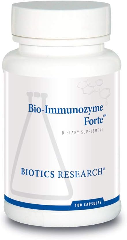 Biotics Research Bio Immunozyme Forte Multivitamin, Echinacea, Cayenne Pepper, Lactobacillus acidophilus, Botanicals, Probiotics, Amino Acids, Organs/Glandulars for Immune System Health 180 Capsules