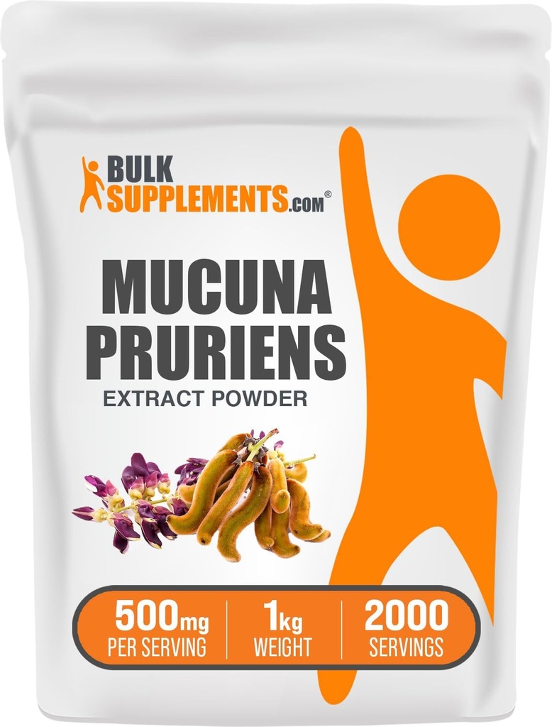 BulkSupplements.com Mucuna Pruriensエキスパウダー - Mucuna Pruriensサプリメント、ハーブサプリメント - ビーガン&グルテンフリー、給餌ごとに500mg、1kg(2.2ポンド)(パッケージ1)