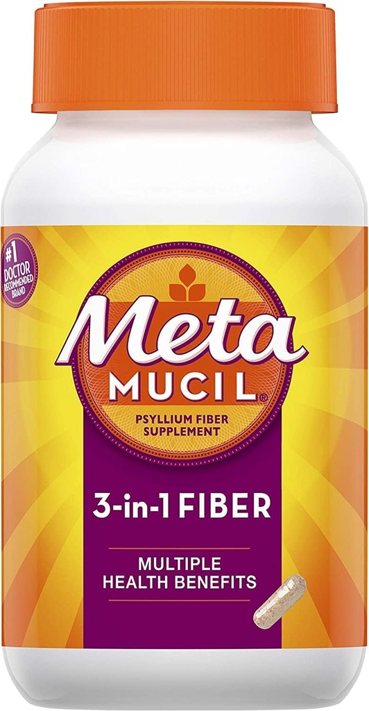1つのMultiHealth繊維の補足のカプセルのメタMucil 3 - 100のカプセル、6のパック