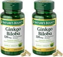 Nature's Bounty Ginkgo Biloba標準化エキス120 mg、ハーブボトル、カプセル、100カウント、2のパック