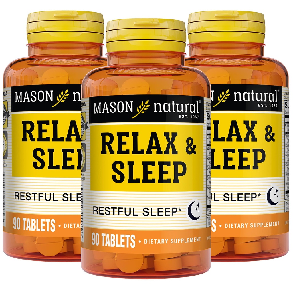 MASON NATURALはValeian Root及びPassifloraのエキス、9か月の供給、3のパックが付いている休息の食事療法の草の補足を緩めます