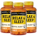 MASON NATURALはValeian Root及びPassifloraのエキス、9か月の供給、3のパックが付いている休息の食事療法の草の補足を緩めます
