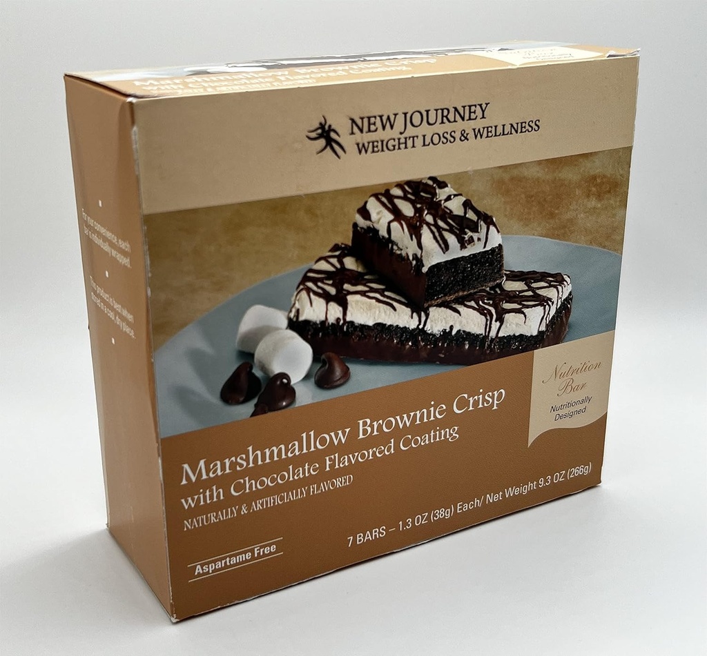 Marshmallow Brownie Crisp Bar - New Journey Weight Loss & Wellness - High Protein Nutrition Bar (7 bars/box)