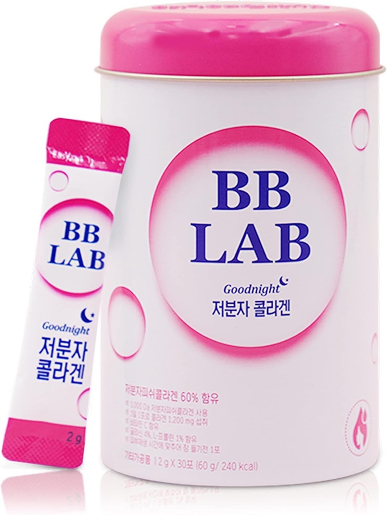 SEOUL BB LAB グッドナイト コラーゲン、皮膚と骨の健康のための低分子コラーゲン、韓国製、1 ヶ月コンテナあたり供給、30 パケット (1)