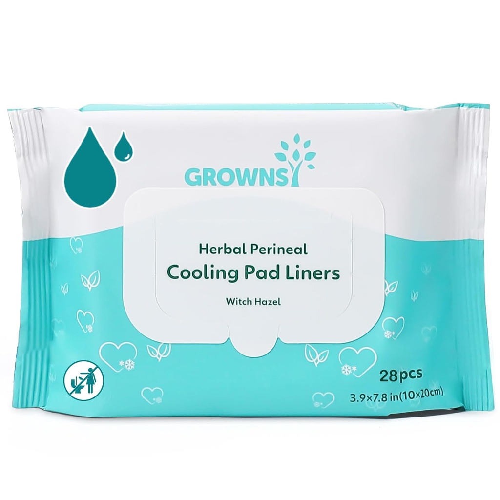 Grownsyの長続きがするなだめるPerinealの冷却パッドはさみ金、ポストパートムの回復のための28PCS Postpartumの冷却パッドのはさみ金、母の産後の精子のためのperineal Hemorrhoid冷却ワイプは心配を欠きます