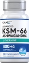 ピッピングロックKSM-66 アシュワガンダL-テアニンサプリメント | 800mg | 100カプレット | アドバンスト・コンプレックス・ルート・エキス | ヴィーガン・非GMO・グルテンフリー