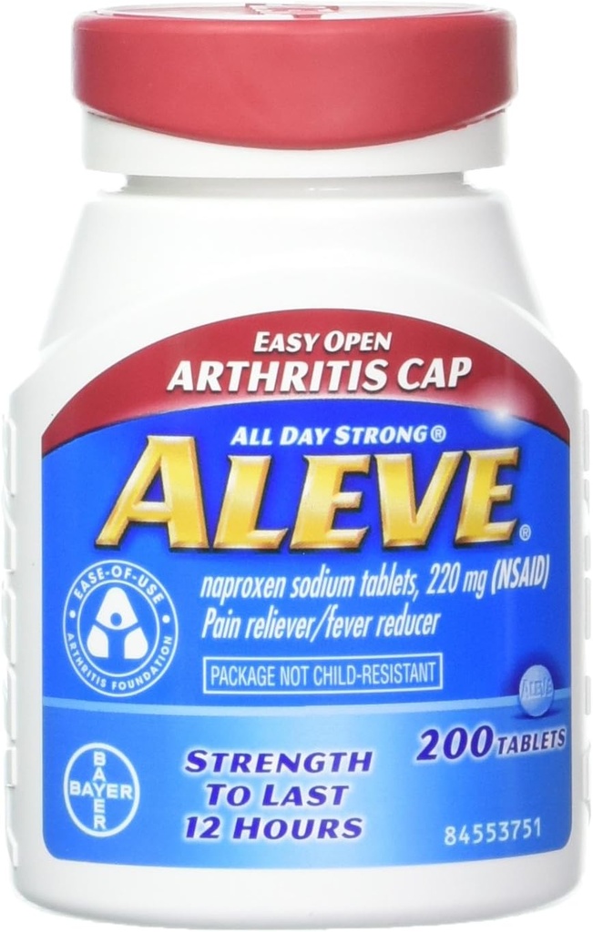 容易な開いた関節炎の帽子、Naproxenナトリウム、220mg (NSAID)の痛みのReliever/Feverの減力剤、200の計算(パッケージ2)が付いているタブレットを通して下さい