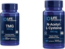 ライフエクステンションTMG 500mg - Trimethylglycineサプリメント - 健康なホモシステインレベルとN-アセチル-L-Cysteine(NAC)、免疫、呼吸器、肝臓の健康、NAC 600mg
