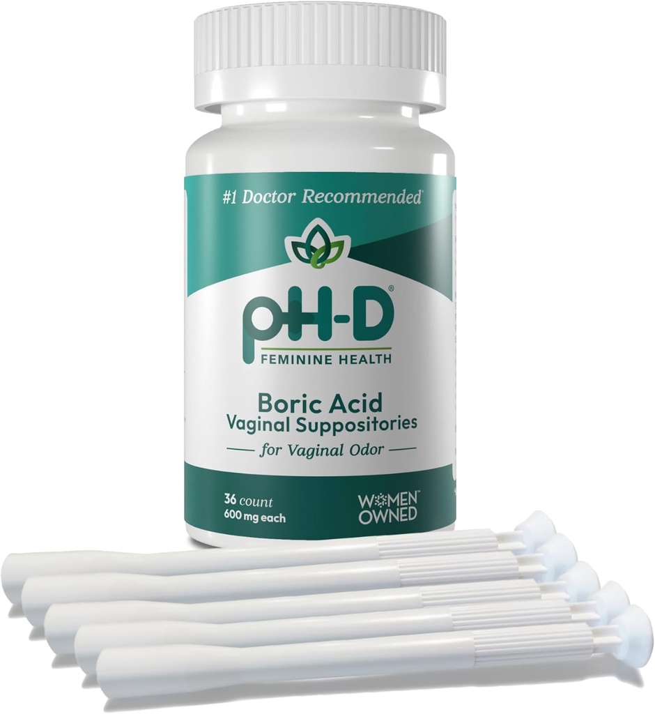 pH-Dのフェミニン健康サポート - ホウ素酸スターターバンドル - pH-Dホウ素酸腟の坐剤36の計算および5腟の坐剤