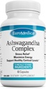 EuroMedica Ashwagandhaコンプレックス - 副腎の健康をサポートするためのサプリメント - Rhodiola RoseaエキスとAshwagandhaサプリメント - エネルギーと集中をサポートするハーブサプリメント - 60カプセル