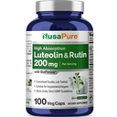 NusaPure Luteolin Complex with Rutin 200 mg | 100カプセル | ベジタリアン・非GMO・ヴィーガン・フラボノイド・フォーミュラ