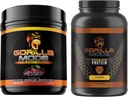 Gorilla Mind Pre Workout(チェリー)+Premium Whey Protein(チョコレート) - 最大ワークアウト結果の燃料供給のための包括的なスタック