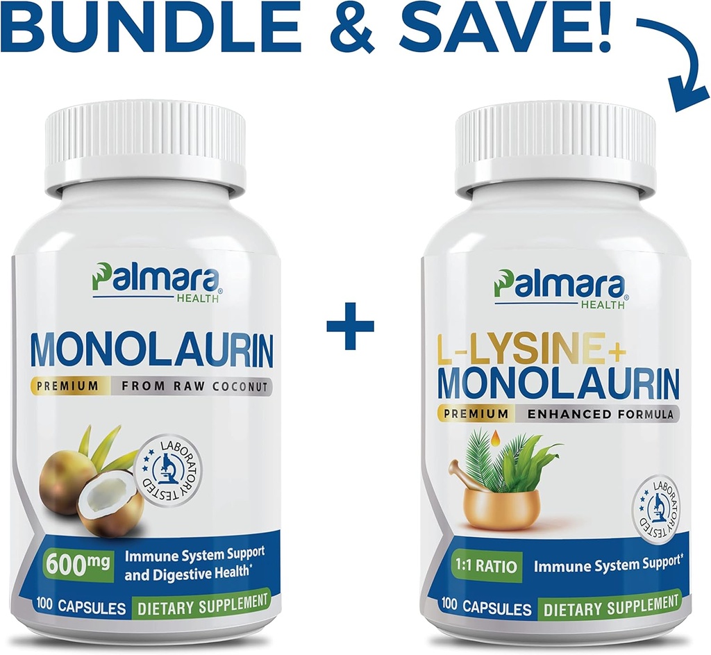 Palmaraの健康の優れたMonolaurin 600mg + Lリジン+ Monolaurinのコンボ