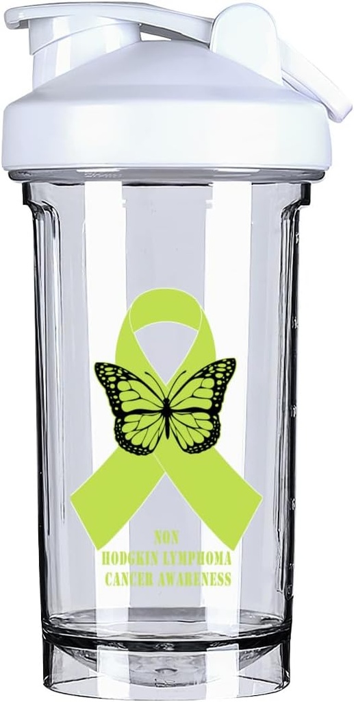 非ホッキキンリンパ腫がんの病気1 18 Ounceシェーカーボトルドリンクミキサーリーク防止プレワークアウトプロテインシェイクミール交換シェイクボトル500ML/18 Oz ホワイト