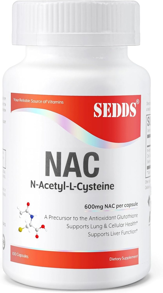 サプリメント、N-アセチルシステイン(NAC)600mg、100ベジーカプセル - 非GMO、グルテンフリー