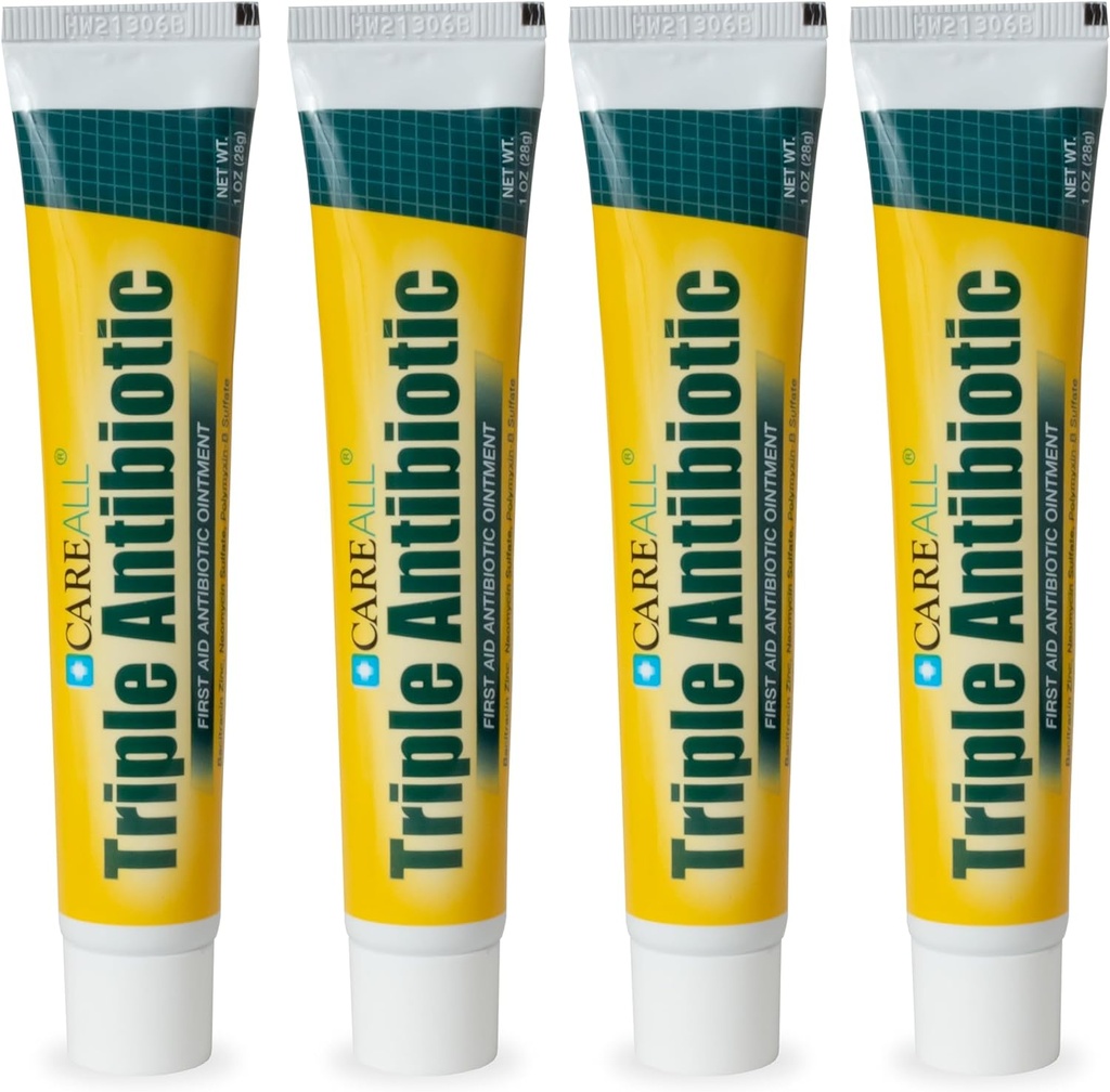 CareAll の三重の抗生物質の軟膏 1.0 oz (4 のパック)、マイナー Scrapes のための最初の援助の軟膏、切口および焼跡は感染を防ぐのを助け、一流のブランドの有効成分と比較します