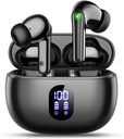 wyness ワイヤレス イヤホン Bluetooth 5.3 イヤホン、Hi-Fi ステレオ バス イヤホン 48H 再生時間と LED 表示、Mic、IPX7 防水、iPhone のタッチ コントロール付き軽量の頭文字