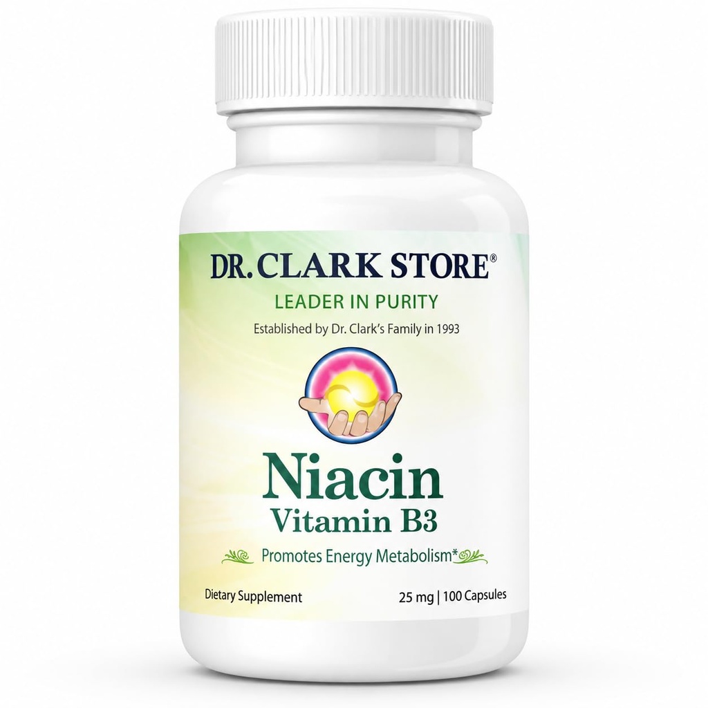 クラークナイアシン(ビタミンB3)サプリメント - 25mg、100ゼラチンカプセル、サポート循環&健康なコレステロールレベル