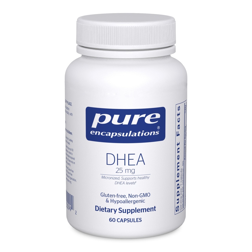 純粋なカプセル封入DHEA 25 mg - 免疫サポート、ホルモンバランス、代謝サポート、エネルギーレベル* - Micronized DHEA - 60のカプセルのための補足