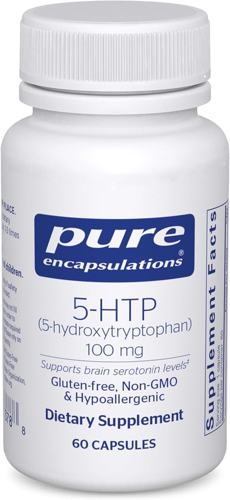 純粋なカプセル化 5-HTP 100 mg - 脳の健康、睡眠規則および食欲サポート* - 5-Hydroxytryptophan - グルテンフリー&非GMO - 60カプセル