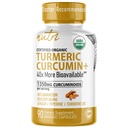 Nature's Fusions Nutriオーガニックターメリックサプリメント1425mg - 40x Bioavailable - 95% Curcuminoids - ブラックペッパー、ジンジャー&ターメリックオイル - サプリメント