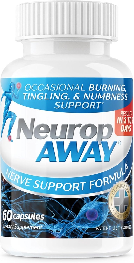 NeuropAway Nerveサポートサプリメント、Rアルファリポ酸は、わずか5日間、アセチル-L-カルニチン、タウリン、ビタミンB12、L-シトルリン60カプセルとしてNerveリリーフと健康を提供するのに役立ちます