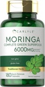 Carlyle Moringa Oleifera | 180カプセル | GMO・グルテンフリーサプリメント | 完全グリーンスーパーフード | モリンガリーフパウダー