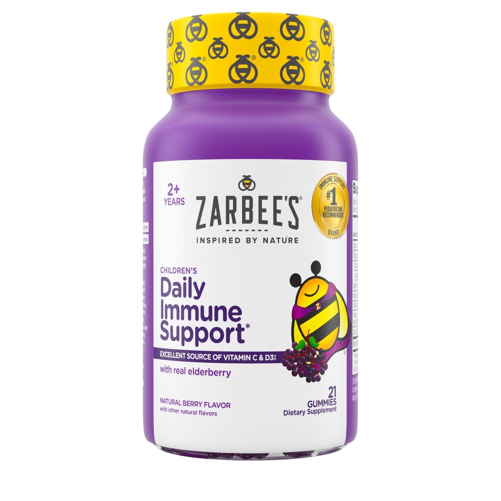 ZarbeeのElderberry Gummiesは、ビタミンC、亜鉛&エルダーベリー、毎日の子供のための免疫サポートビタミンGummyを年齢2とアップします。 ナチュラルベリー風味; 21カウント