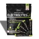 高められた電解質の粉の棒のパック(いちごのキウイ | 20のパケット) w/0 砂糖 +BCAAs +B-Vitamins の電解物の補足の w のカリウム 亜鉛及び水和のためのマグネシウム - Keto の電解物